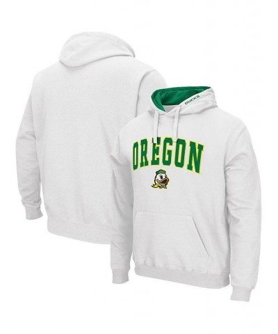 Men's White Oregon Ducks Arch and Logo 3.0 Pullover Hoodie $27.00 Sweatshirt