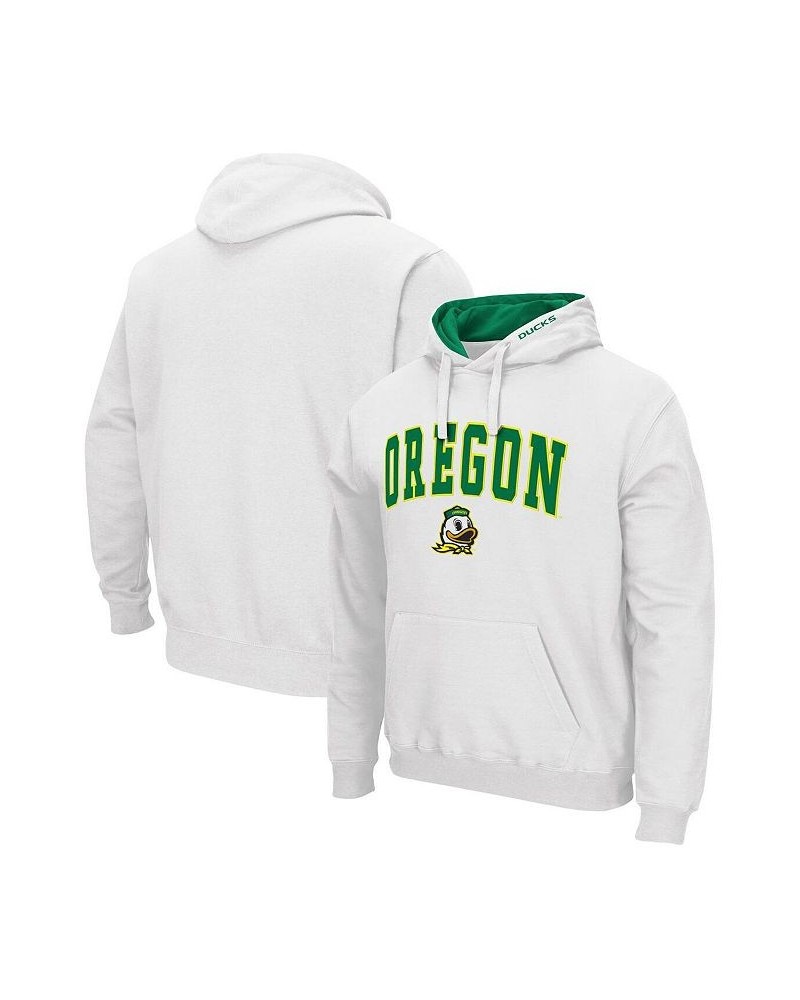 Men's White Oregon Ducks Arch and Logo 3.0 Pullover Hoodie $27.00 Sweatshirt