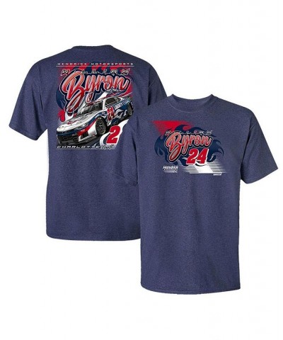 Men's Heather Navy William Byron Car T-shirt $16.00 T-Shirts