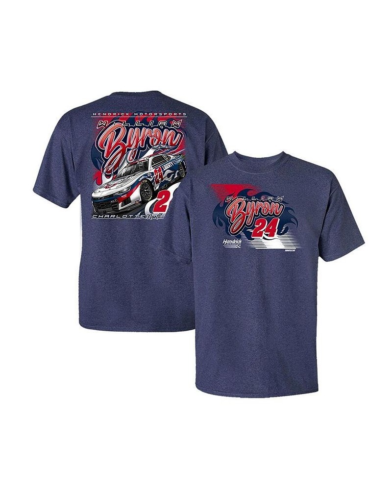 Men's Heather Navy William Byron Car T-shirt $16.00 T-Shirts