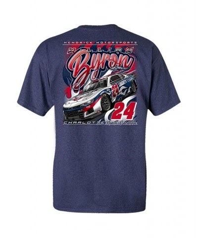 Men's Heather Navy William Byron Car T-shirt $16.00 T-Shirts