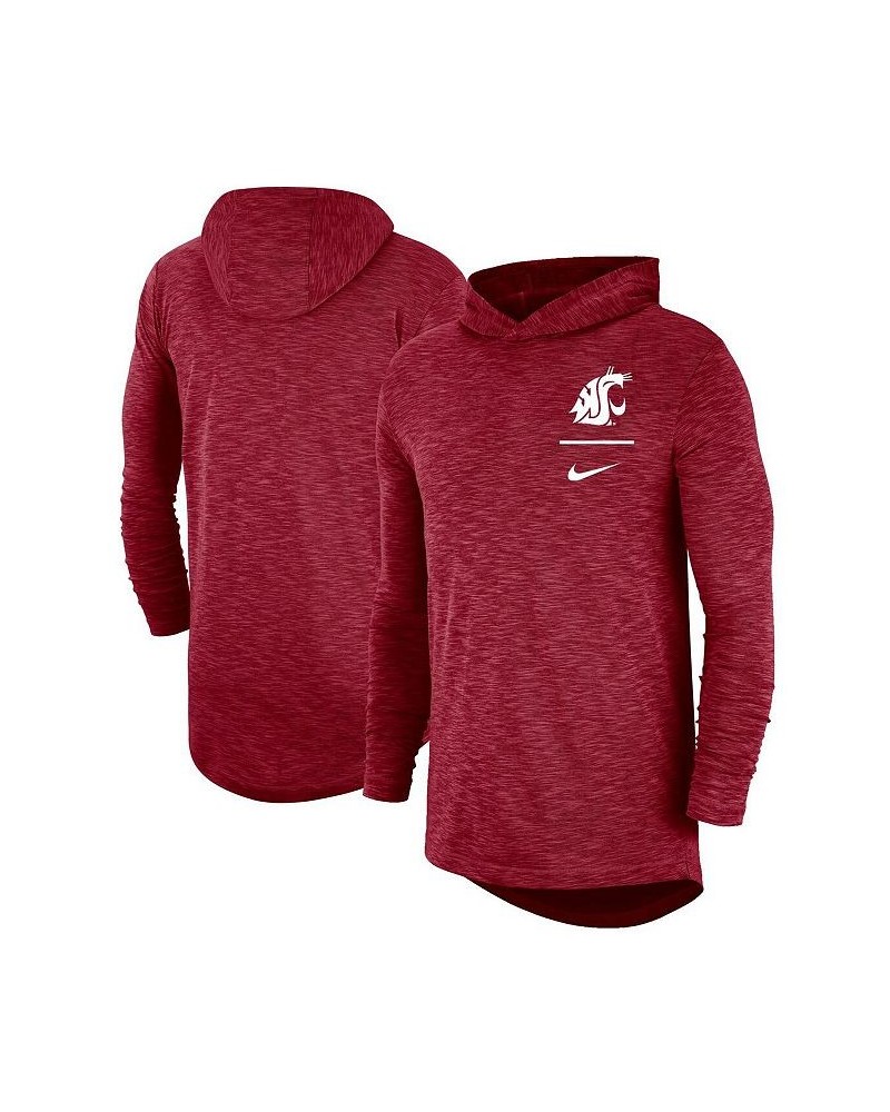 Men's Crimson Washington State Cougars Slub Performance Long Sleeve Hoodie T-shirt $28.00 T-Shirts