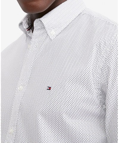 Men's Flex Regular-Fit Mini Geometric Print Shirt Carbon Nav $35.77 Shirts