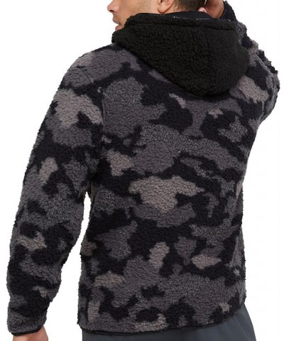 Men's Cozy Standard-Fit Camouflage Plush Fleece Hoodie Mesh Camo Neutral/black $33.00 Sweatshirt