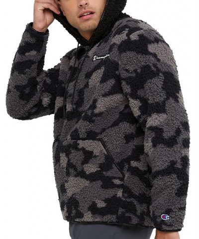 Men's Cozy Standard-Fit Camouflage Plush Fleece Hoodie Mesh Camo Neutral/black $33.00 Sweatshirt