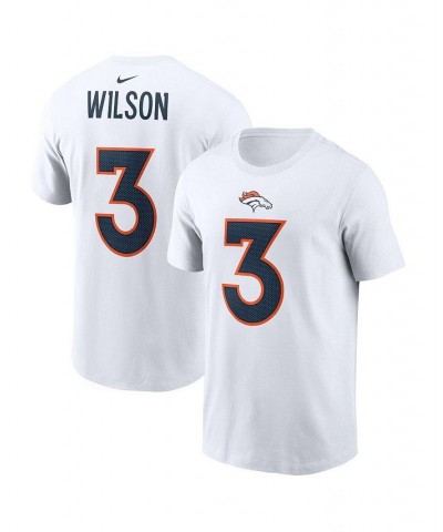 Men's Russell Wilson White Denver Broncos Player Name & Number T-shirt $22.00 T-Shirts