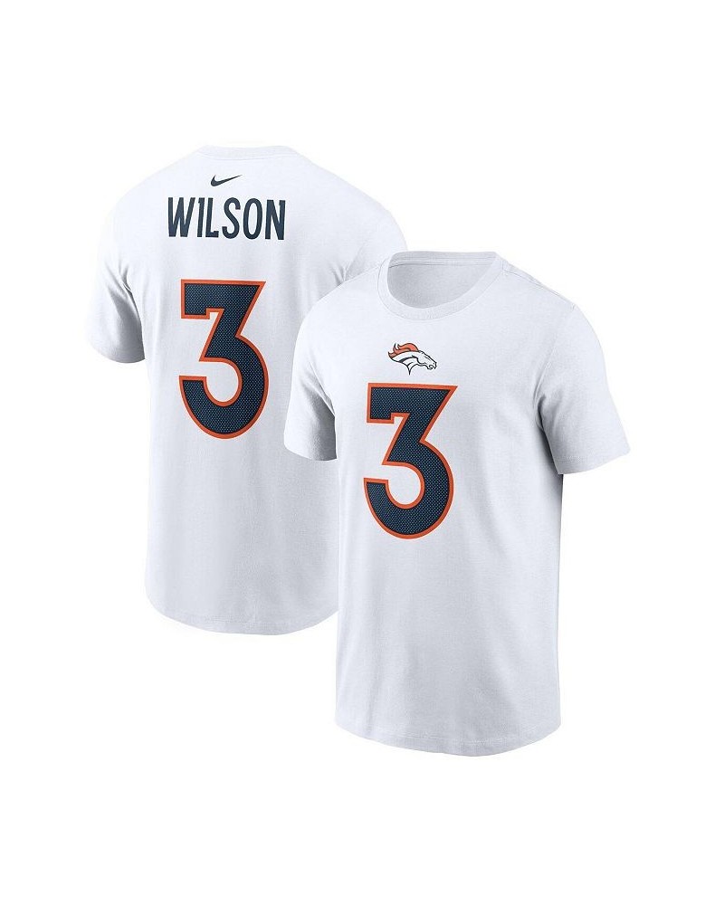 Men's Russell Wilson White Denver Broncos Player Name & Number T-shirt $22.00 T-Shirts