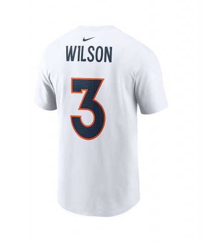 Men's Russell Wilson White Denver Broncos Player Name & Number T-shirt $22.00 T-Shirts