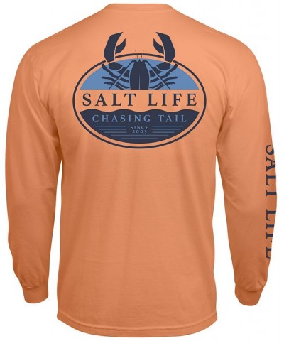 Men's Salt Life Lobster Tailin Graphic Long-Sleeve T-Shirt Orange $15.96 T-Shirts