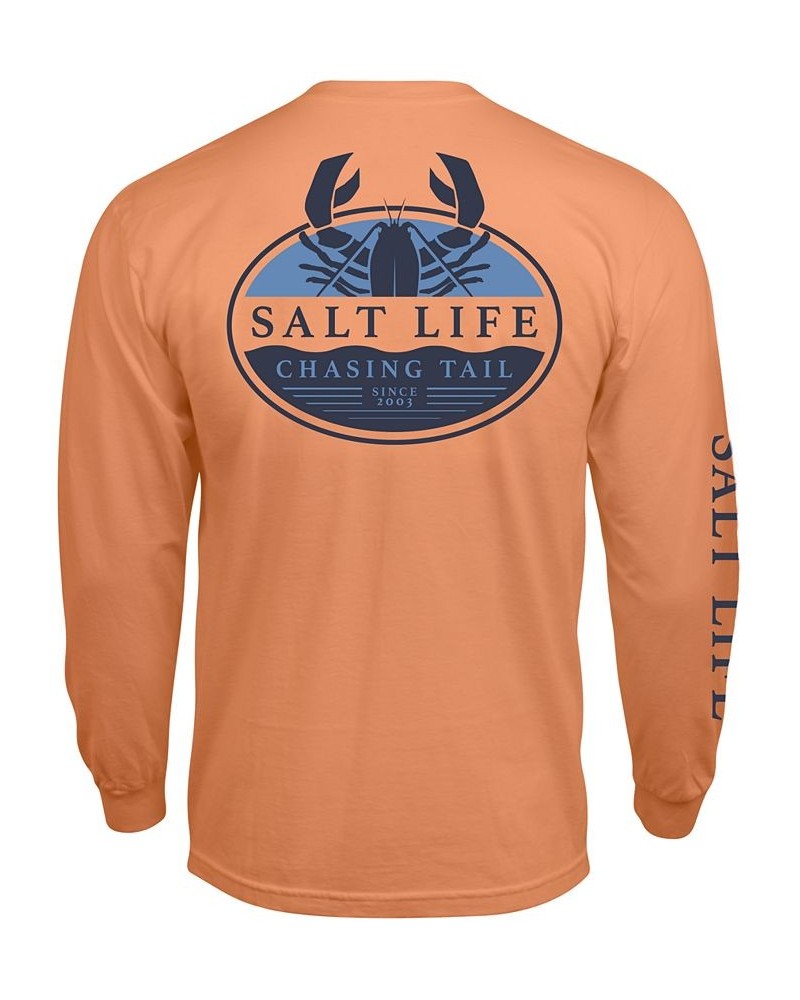 Men's Salt Life Lobster Tailin Graphic Long-Sleeve T-Shirt Orange $15.96 T-Shirts