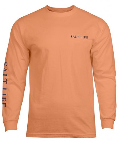 Men's Salt Life Lobster Tailin Graphic Long-Sleeve T-Shirt Orange $15.96 T-Shirts