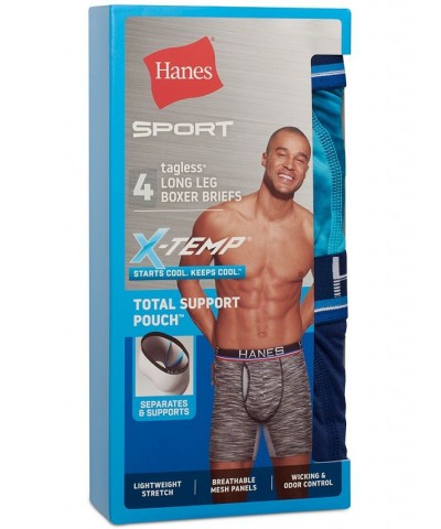 Men's 4-Pk. Ultimate Sport with X-Temp Total Support Pouch Longer Leg Boxer Briefs Multi $14.26 Underwear