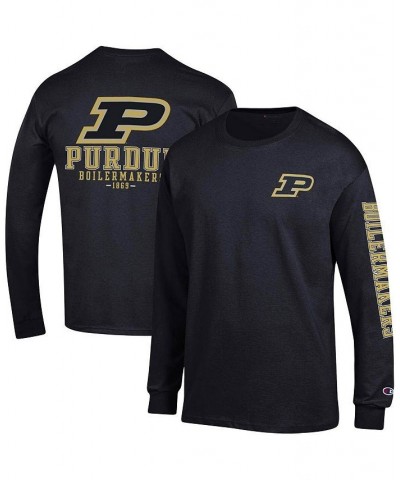 Men's Black Purdue Boilermakers Team Stack Long Sleeve T-shirt $23.50 T-Shirts