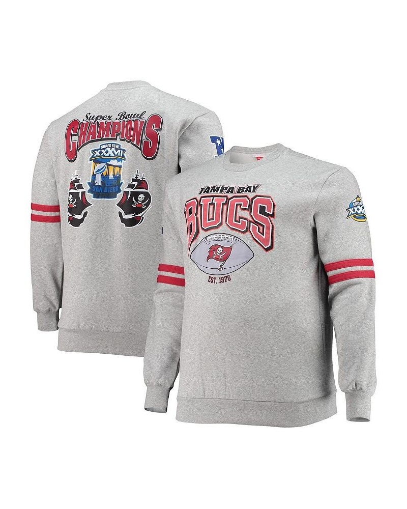 Men's Heather Gray Tampa Bay Buccaneers Big and Tall Allover Print Pullover Sweatshirt $39.00 Sweatshirt