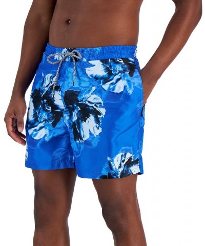 Men's Arden Quick-Dry Floral-Print 5" Swim Trunks Blue $14.40 Swimsuits