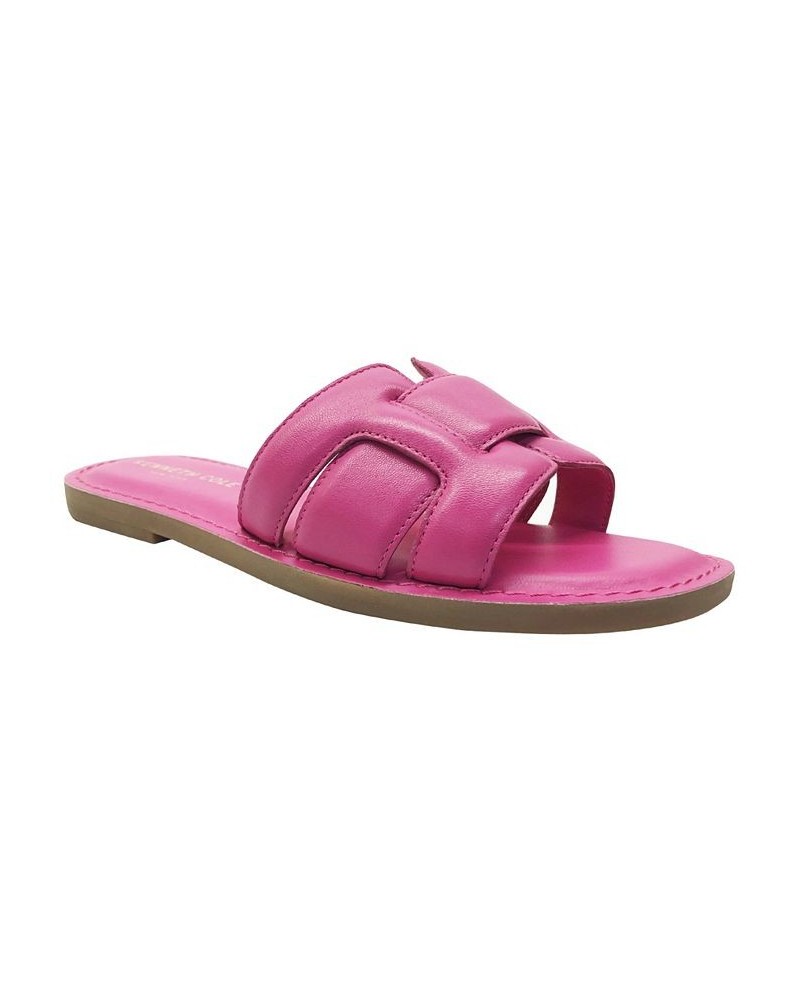 Women's Aiden Flat Sandals Pink $45.78 Shoes