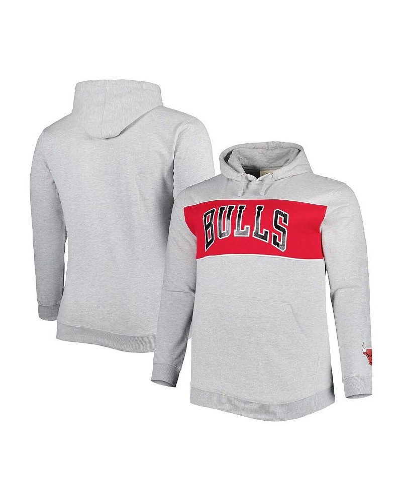 Men's Branded Heather Gray Chicago Bulls Big and Tall Wordmark Pullover Hoodie $41.59 Sweatshirt