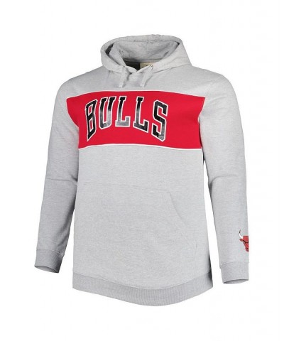 Men's Branded Heather Gray Chicago Bulls Big and Tall Wordmark Pullover Hoodie $41.59 Sweatshirt