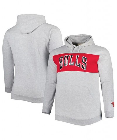 Men's Branded Heather Gray Chicago Bulls Big and Tall Wordmark Pullover Hoodie $41.59 Sweatshirt