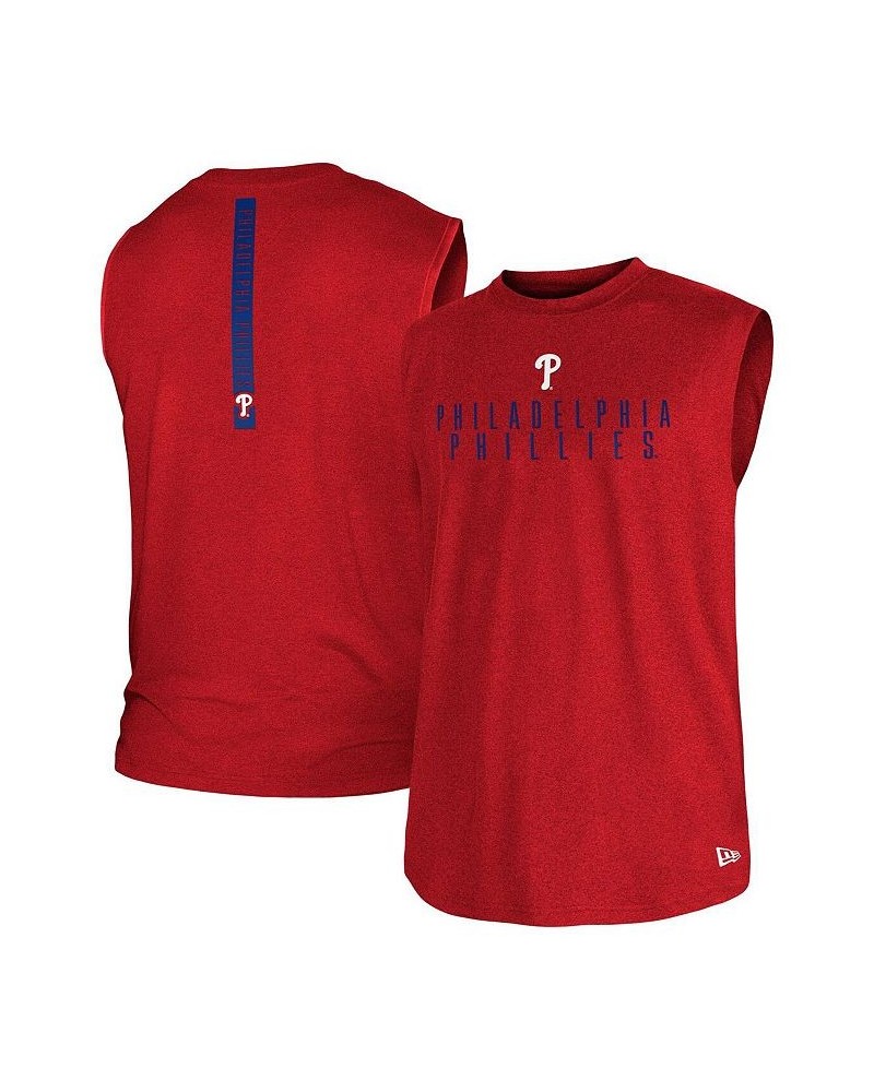 Men's Red Philadelphia Phillies Team Muscle Tank Top $20.16 T-Shirts