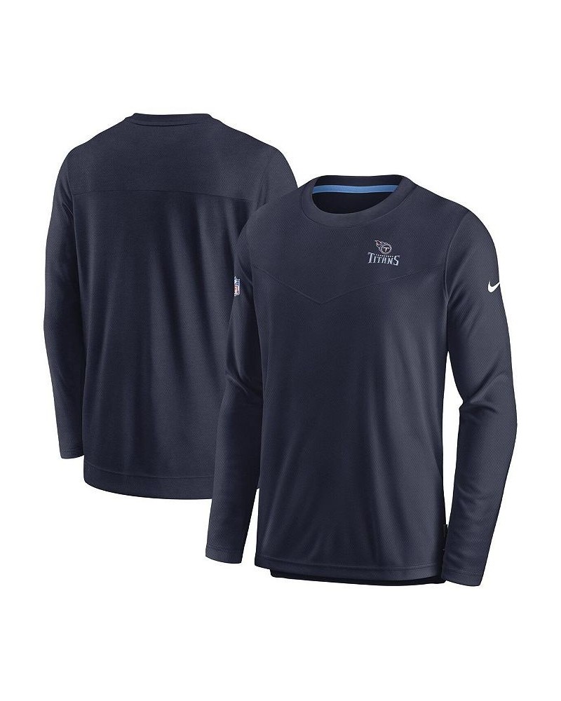 Men's Navy Tennessee Titans Sideline Lockup Performance Long Sleeve T-shirt $35.63 T-Shirts