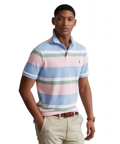 Men's Classic-Fit Striped Mesh Polo Shirt Blue $48.75 Polo Shirts