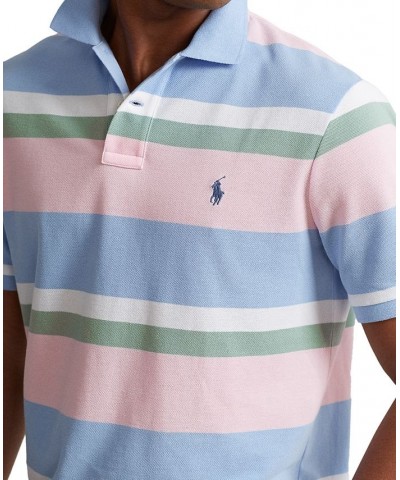 Men's Classic-Fit Striped Mesh Polo Shirt Blue $48.75 Polo Shirts