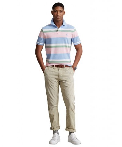 Men's Classic-Fit Striped Mesh Polo Shirt Blue $48.75 Polo Shirts