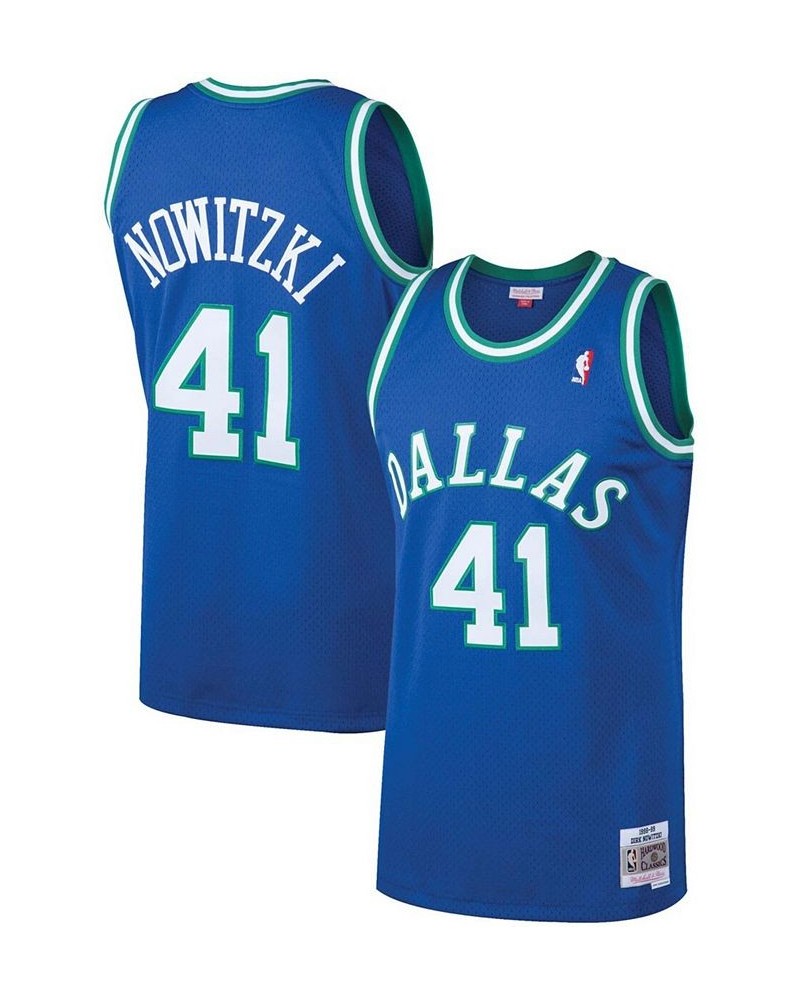 Men's Dirk Nowitzki Blue Dallas Mavericks 1998-99 Hardwood Classics Swingman Jersey $55.10 Jersey