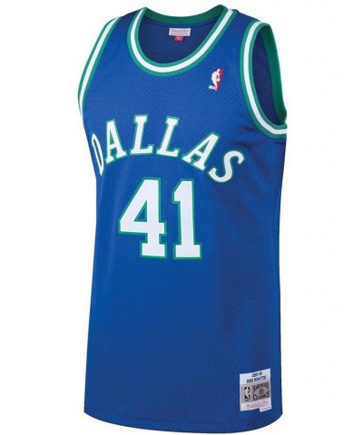 Men's Dirk Nowitzki Blue Dallas Mavericks 1998-99 Hardwood Classics Swingman Jersey $55.10 Jersey