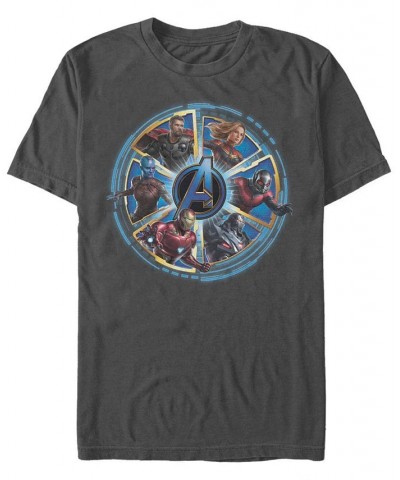 Marvel Men's Avengers Endgame Wheel of Heros, Short Sleeve T-shirt Gray $19.24 T-Shirts