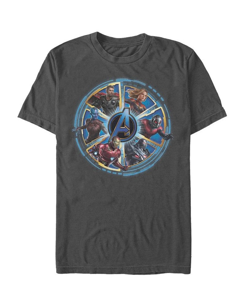 Marvel Men's Avengers Endgame Wheel of Heros, Short Sleeve T-shirt Gray $19.24 T-Shirts