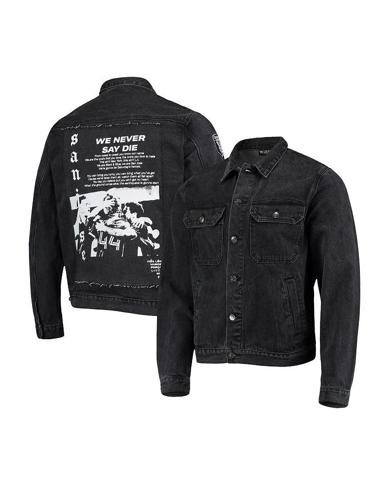 Men's Black San Jose Earthquakes Denim Button-Up Jacket $80.00 Jackets