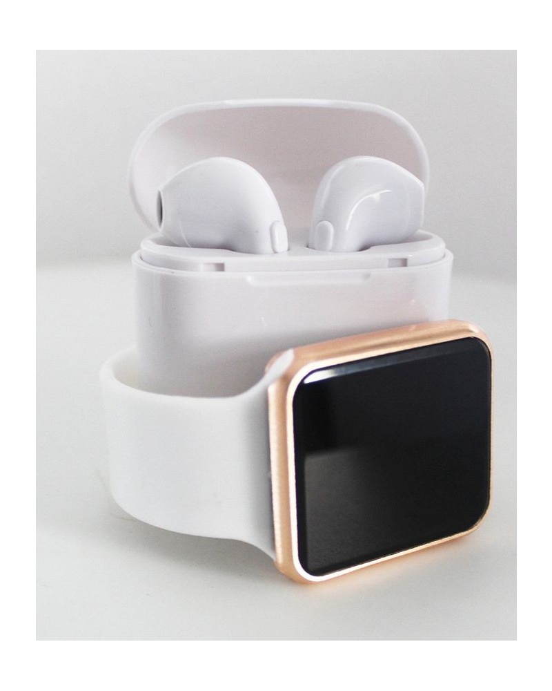 Unisex LED Touch Watch and Wireless Headphones with Portable Charging Case Set $18.54 Watches