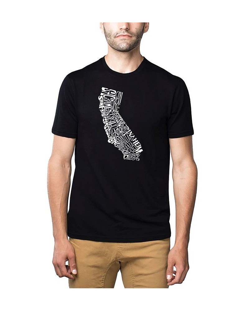 Men's Premium Word Art T-Shirt - California State Black $25.64 T-Shirts