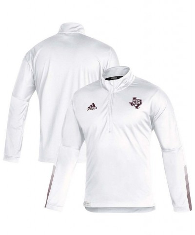 Men's White Texas A M Aggies 2021 Sideline Primeblue Quarter-Zip Jacket $31.02 Jackets