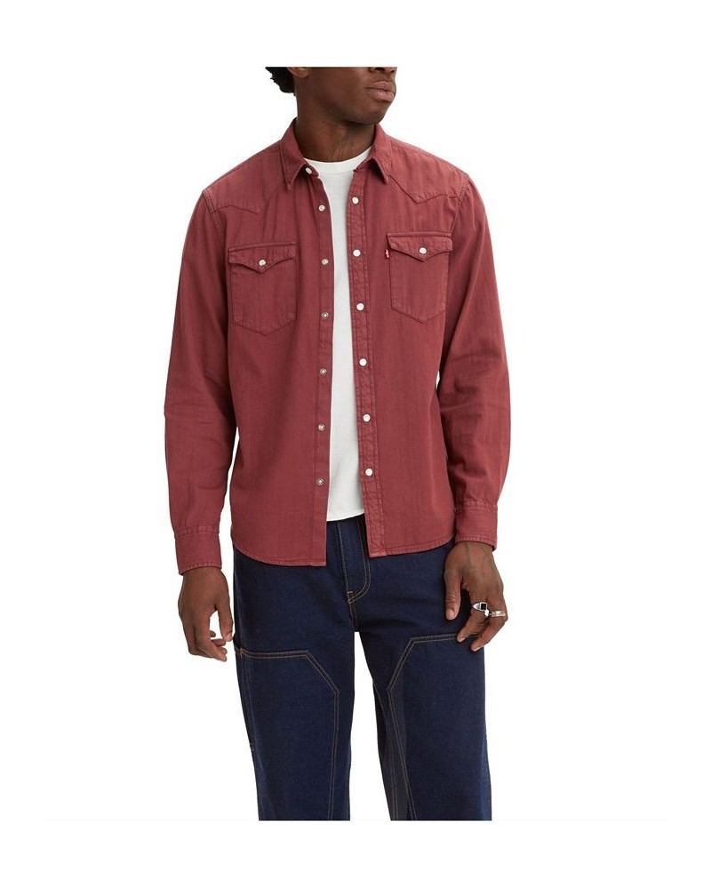 Men's Classic Clean Standard Fit Denim Western Shirt PD06 $28.00 Shirts