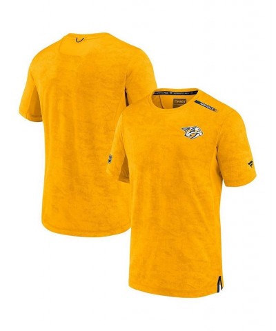 Men's Branded Gold Nashville Predators Authentic Pro Rink Premium Camo T-shirt $22.00 T-Shirts