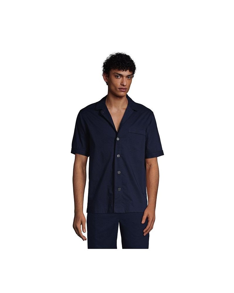 Men's Short Sleeve Poplin Pajama Shirt Radiant navy $29.97 Pajama