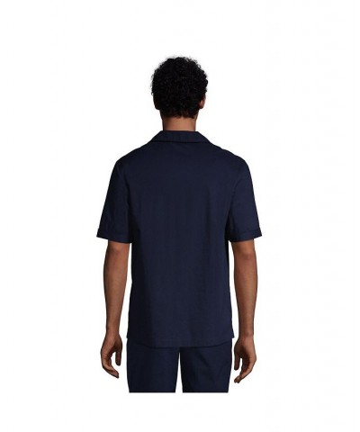 Men's Short Sleeve Poplin Pajama Shirt Radiant navy $29.97 Pajama