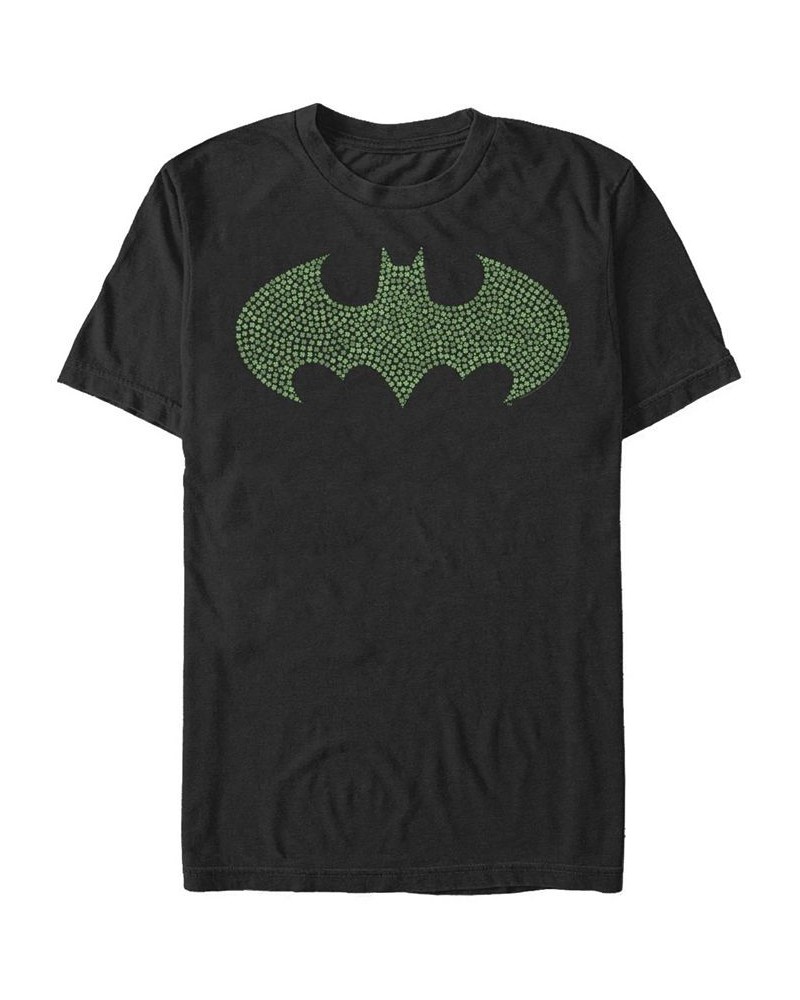 Men's Batman Clover Logo Short Sleeve Crew T-shirt Black $14.70 T-Shirts