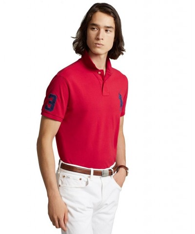 Men's Big Pony Custom Slim Fit Mesh Polo Red $53.75 Polo Shirts