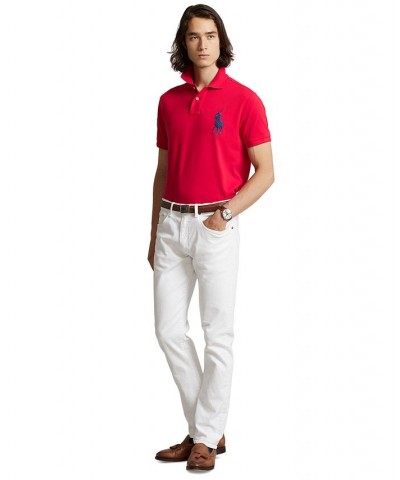 Men's Big Pony Custom Slim Fit Mesh Polo Red $53.75 Polo Shirts