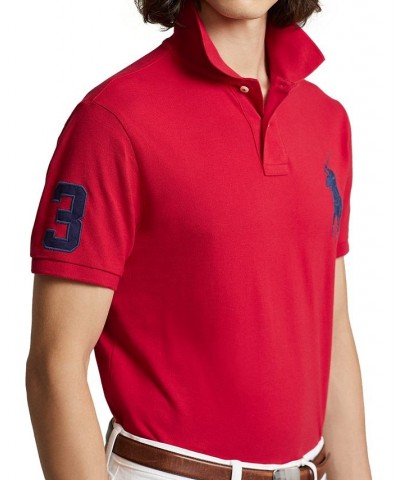 Men's Big Pony Custom Slim Fit Mesh Polo Red $53.75 Polo Shirts