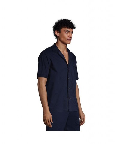 Men's Short Sleeve Poplin Pajama Shirt Radiant navy $29.97 Pajama