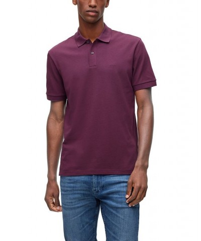 BOSS Men's Embroidered Logo Polo Shirt Purple $48.60 Polo Shirts