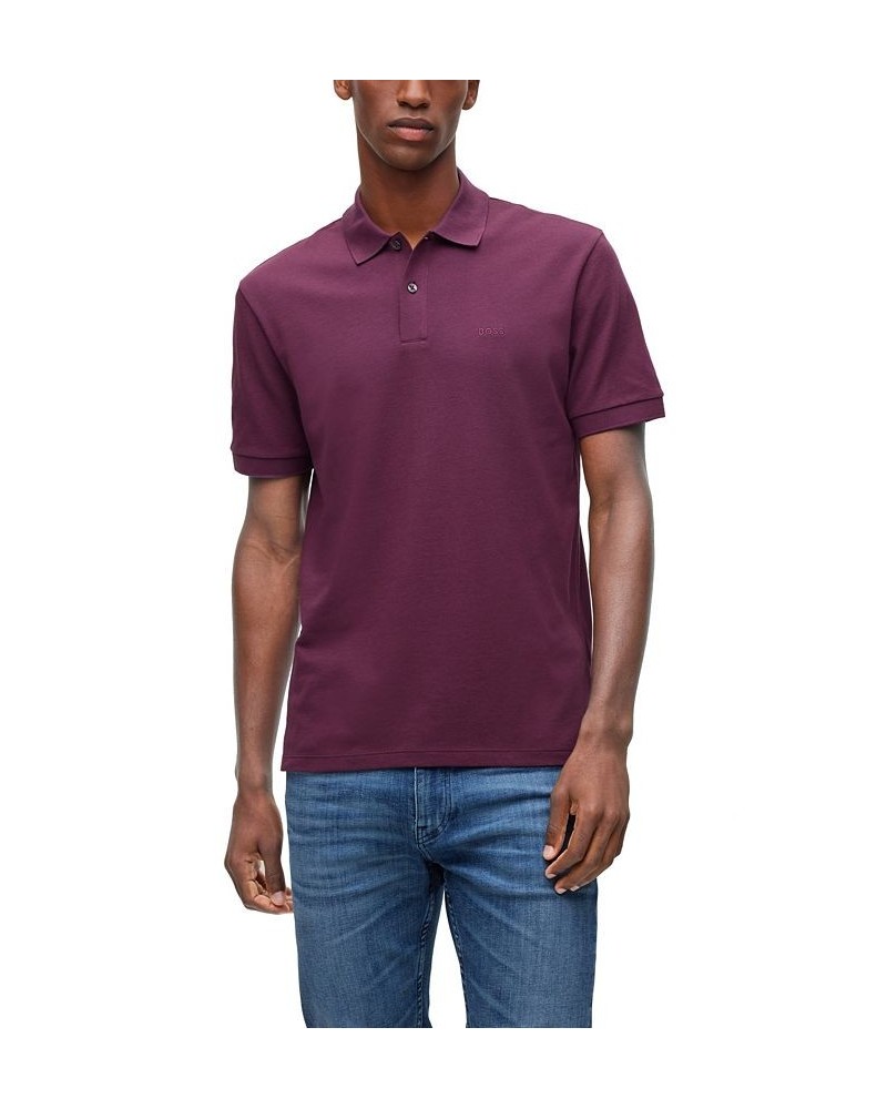 BOSS Men's Embroidered Logo Polo Shirt Purple $48.60 Polo Shirts