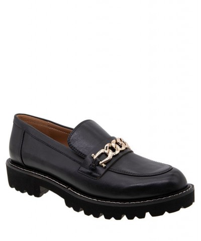 Women's Tinaa Lug Sole Loafers Black $44.69 Shoes