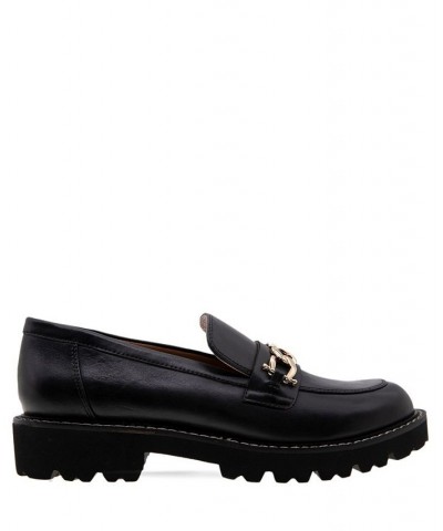 Women's Tinaa Lug Sole Loafers Black $44.69 Shoes