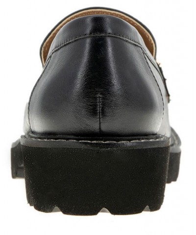 Women's Tinaa Lug Sole Loafers Black $44.69 Shoes